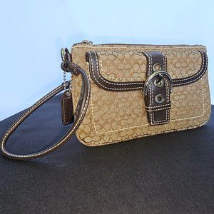 Tan/Brown COACH Wristlet